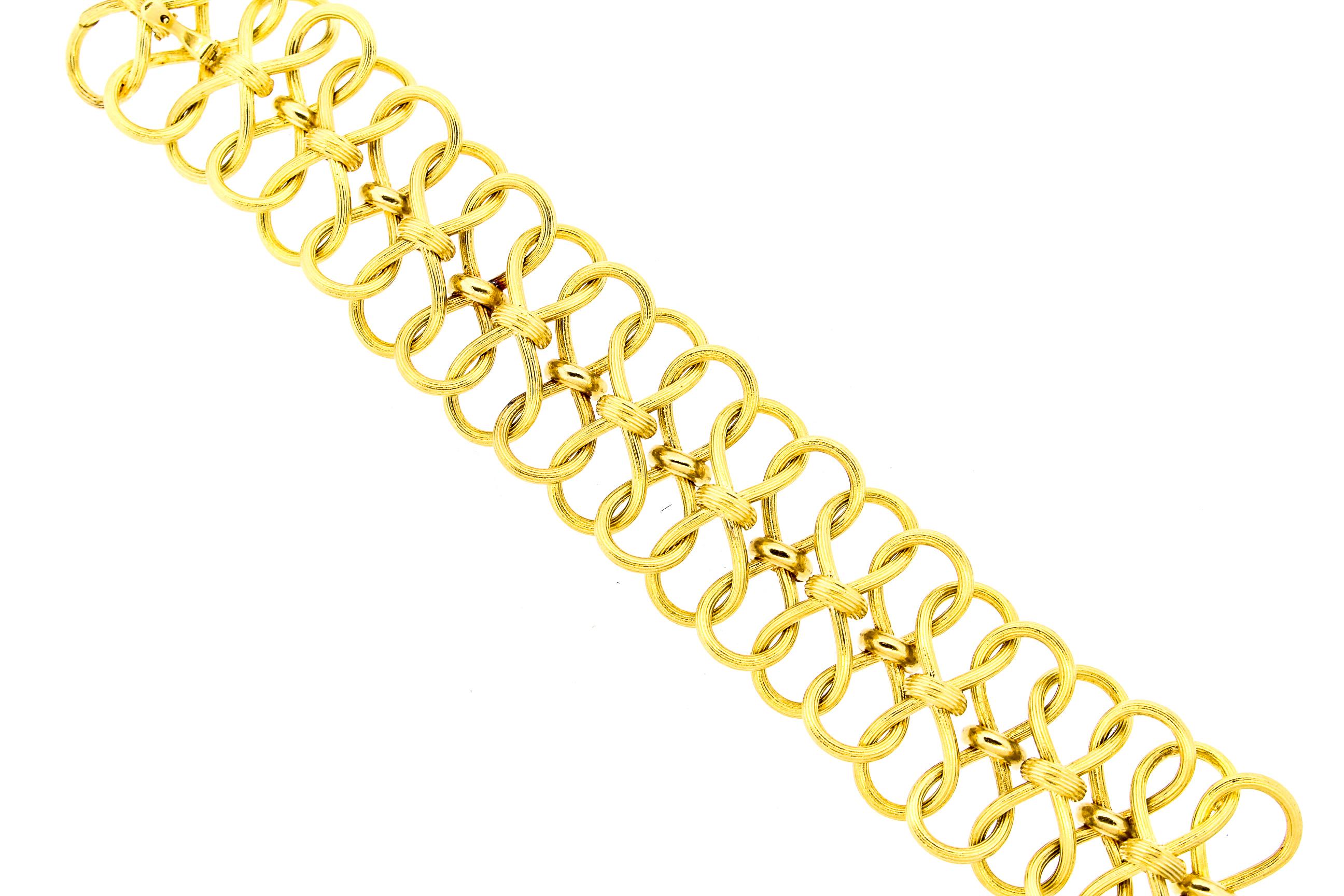 Modern Rare Vintage 18 Karat Gold Open Link Bracelet by Schlumberger for Tiffany & Co.