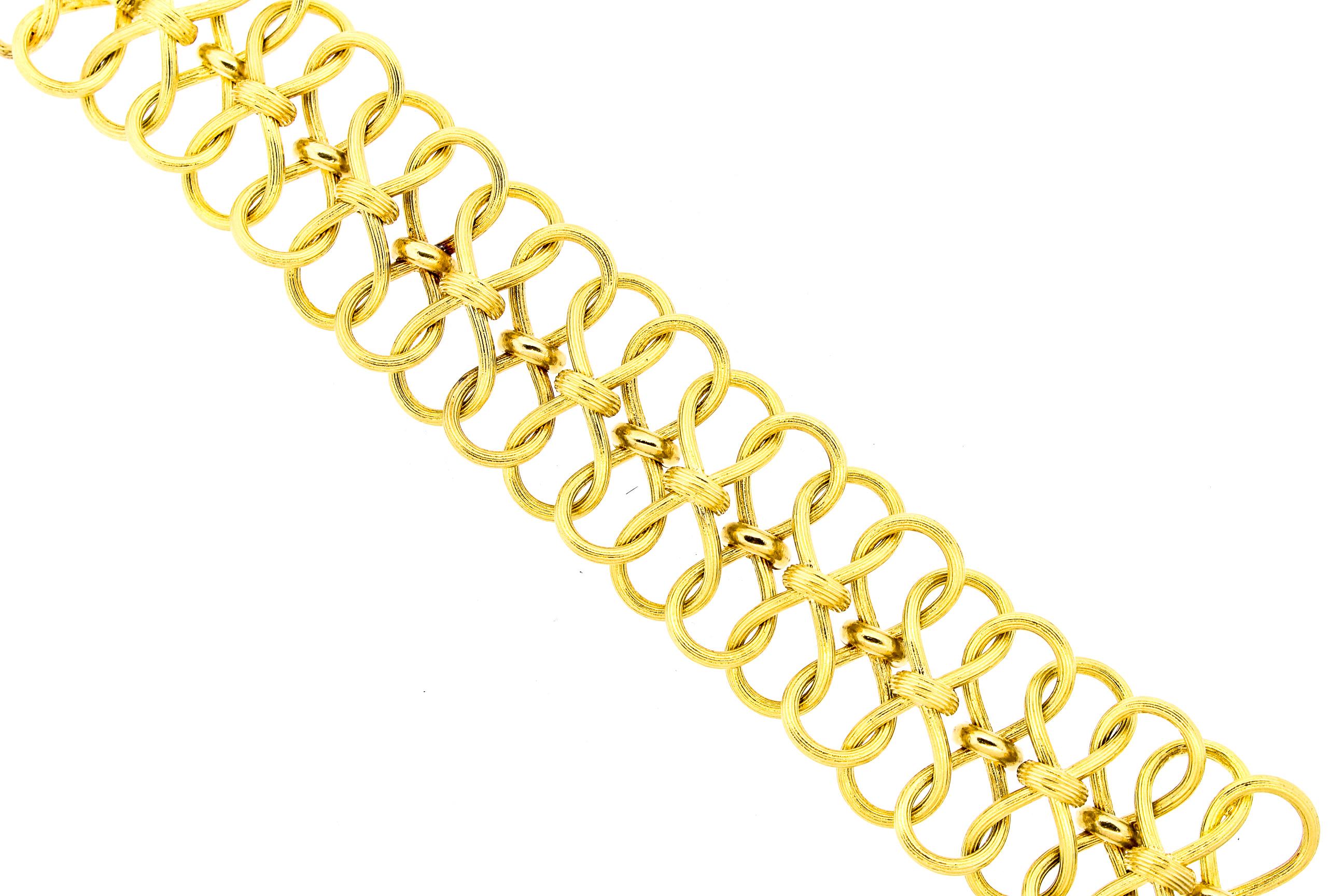 Rare Vintage 18 Karat Gold Open Link Bracelet by Schlumberger for Tiffany & Co. In Good Condition In New York, NY