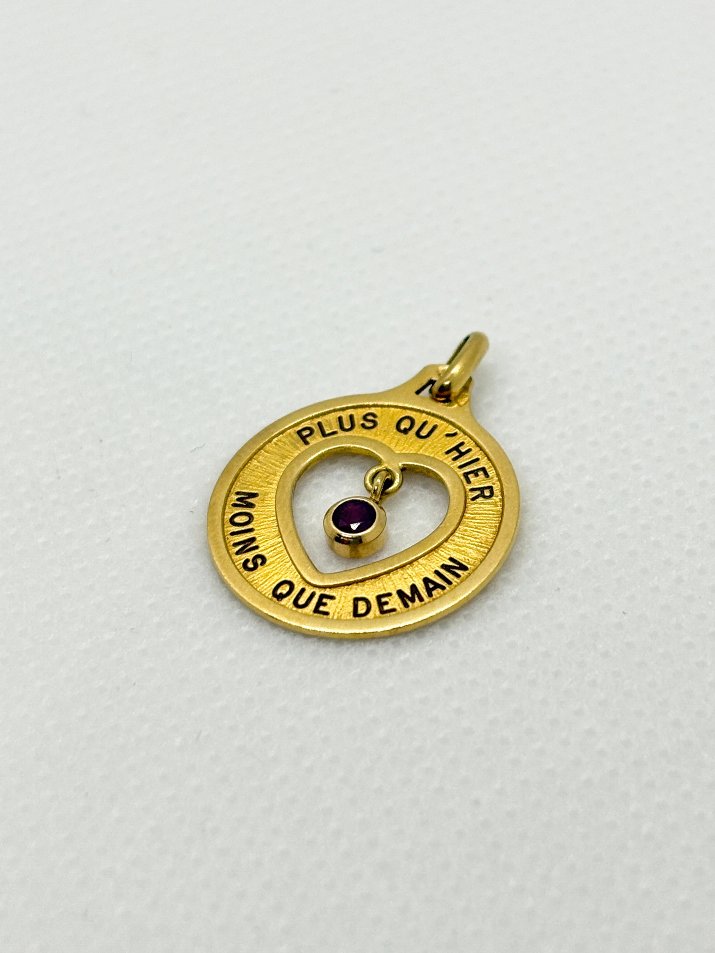 Taglio rotondo Raro ciondolo d'oro vintage 18k 