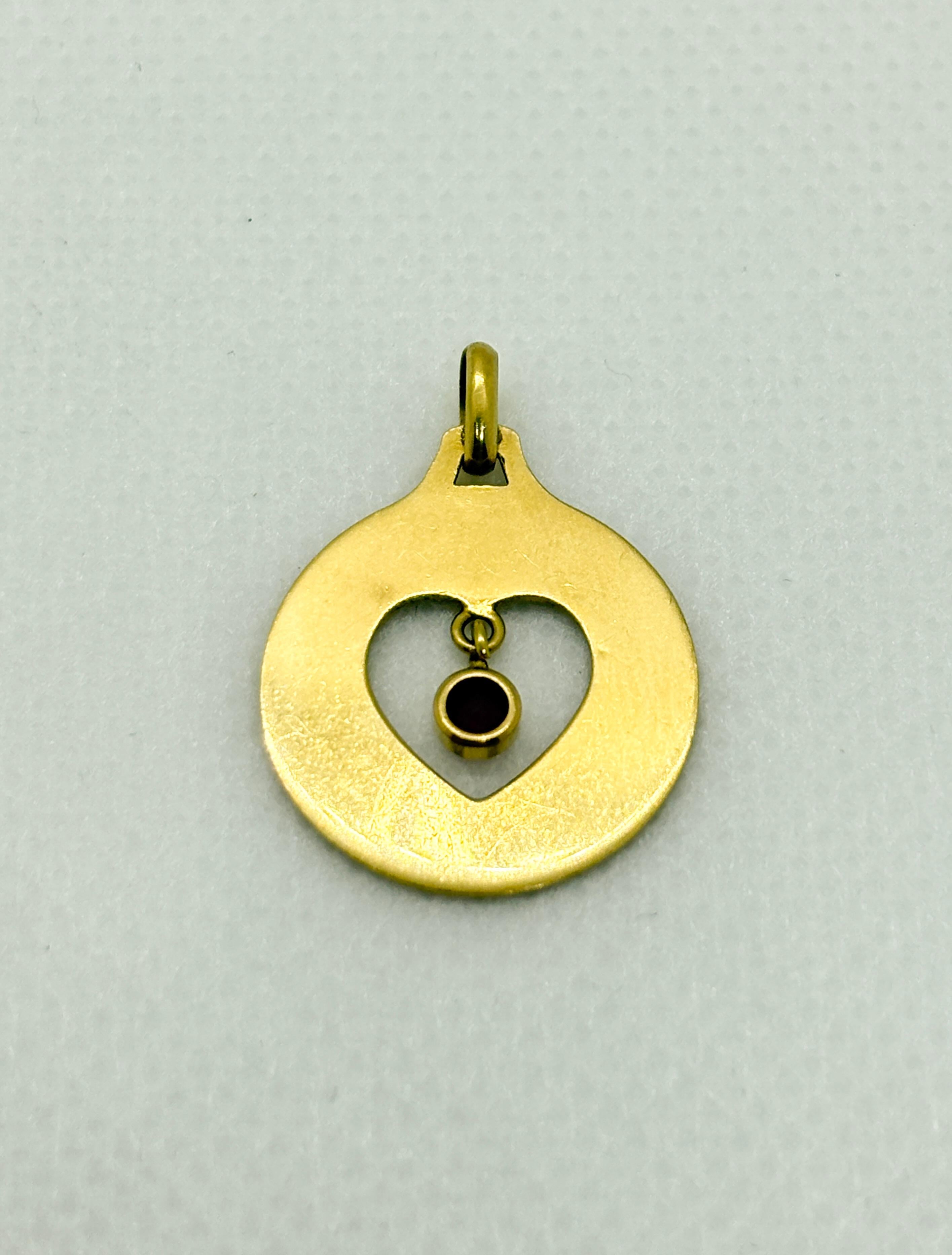 da uomo o donna Raro ciondolo d'oro vintage 18k 