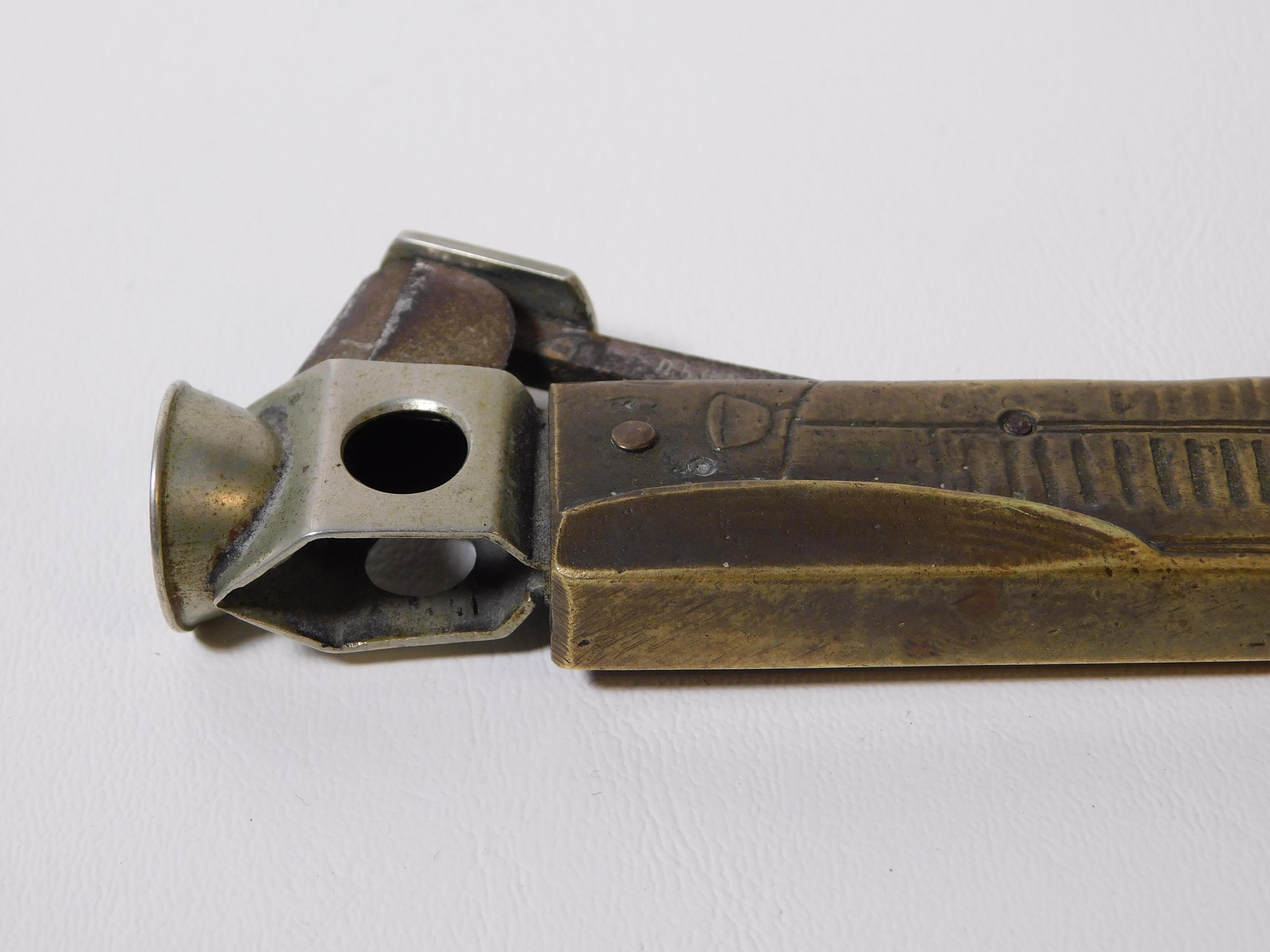 Rare Vintage 1920s French Bronze Cigar Cutter Racing Car 3