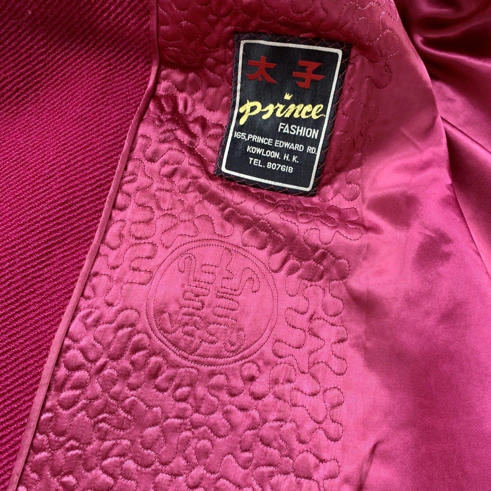 RARE Vintage 1940er Jahre PRINCE FASHION Erbsenkleid HONG KONG DESIGNER Mantel Jacke S/M im Angebot 7