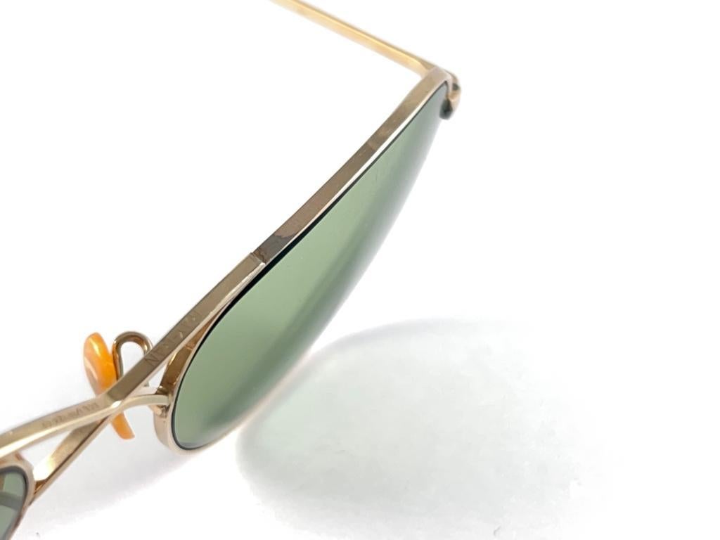 Rari occhiali da sole Ray Ban vintage degli anni '40, misura minima, riempiti d'oro 12 carati B&L in vendita 3