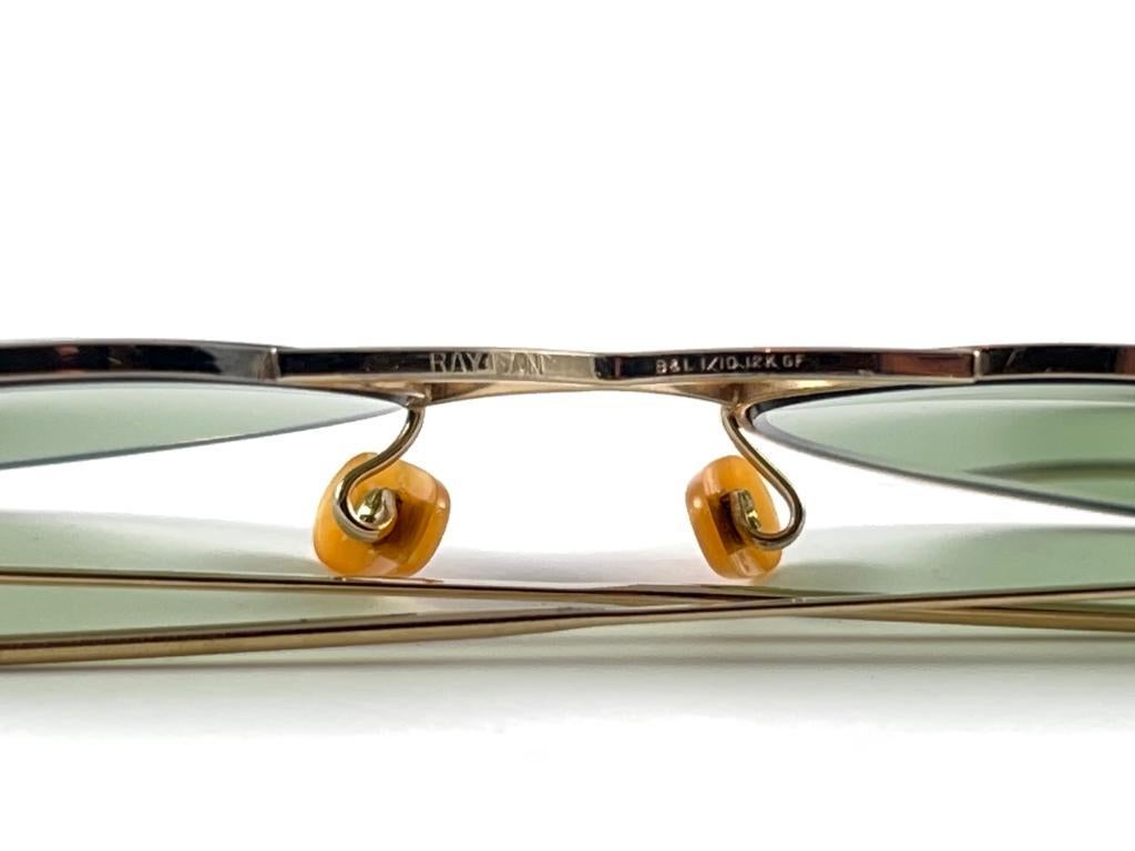 Rari occhiali da sole Ray Ban vintage degli anni '40, misura minima, riempiti d'oro 12 carati B&L In condizioni buone in vendita a Baleares, Baleares
