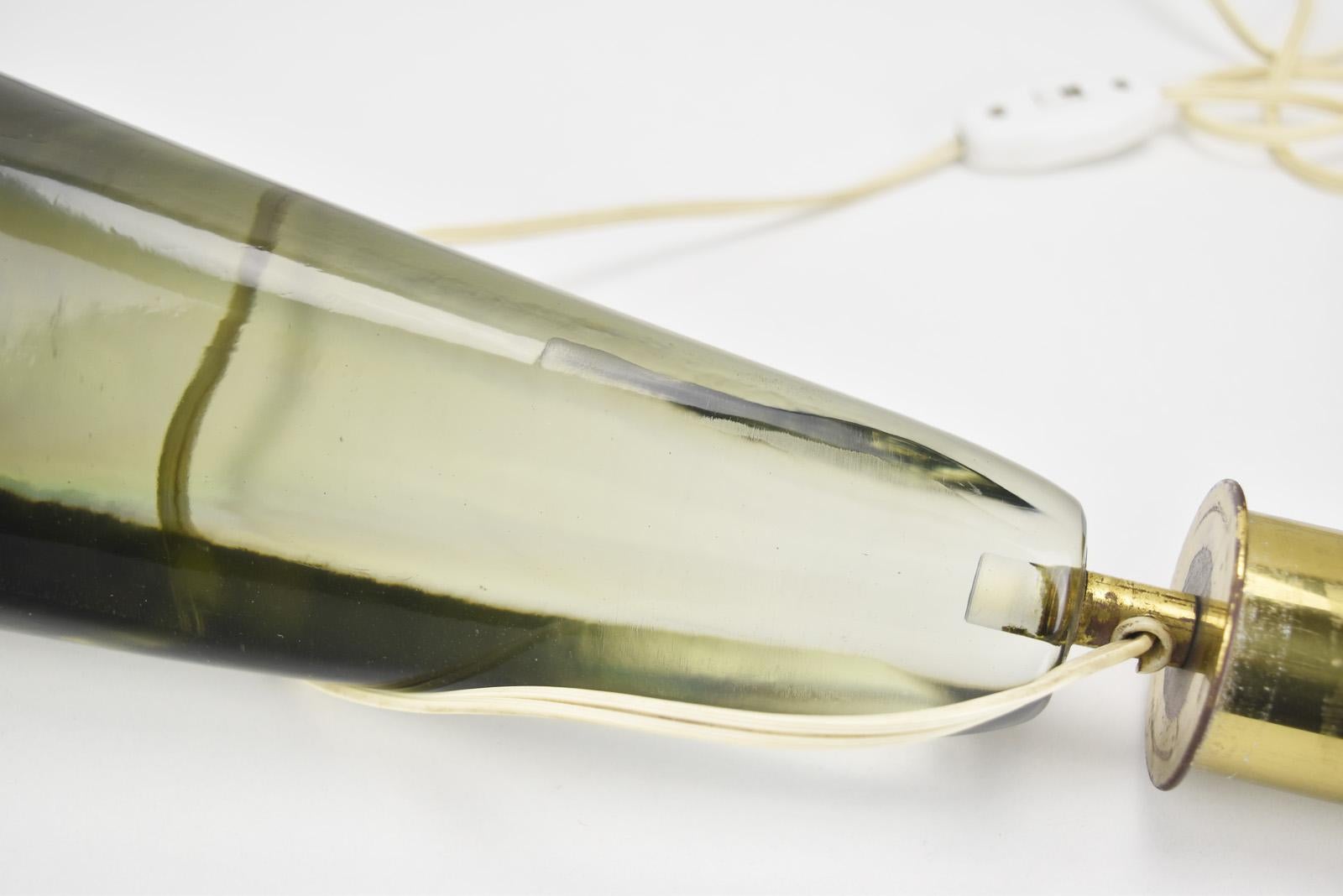 Fait main Rare base de lampe de table en verre d'art des années 1950, attribuée à Paolo Venini en vente