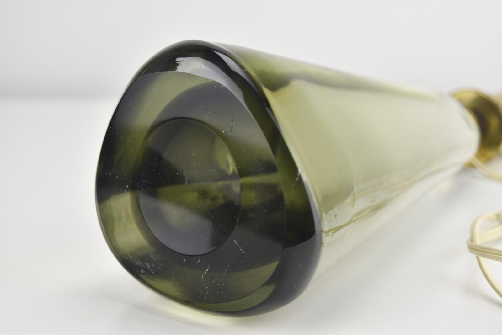 Rare base de lampe de table en verre d'art des années 1950, attribuée à Paolo Venini en vente 1