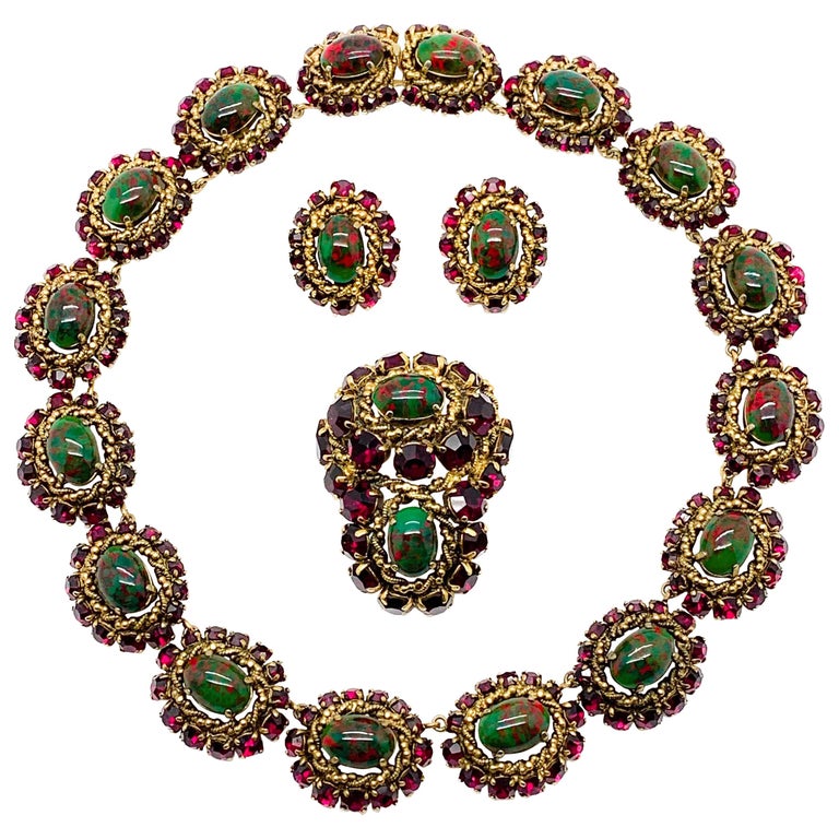 Rare Vintage 1964 Christian Dior byMarc Bohan 3 Pc Ruby Paste and Art ...