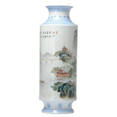 Rare Vintage 1970-1980 Chinese Porcelain PROC Landscape Vases China