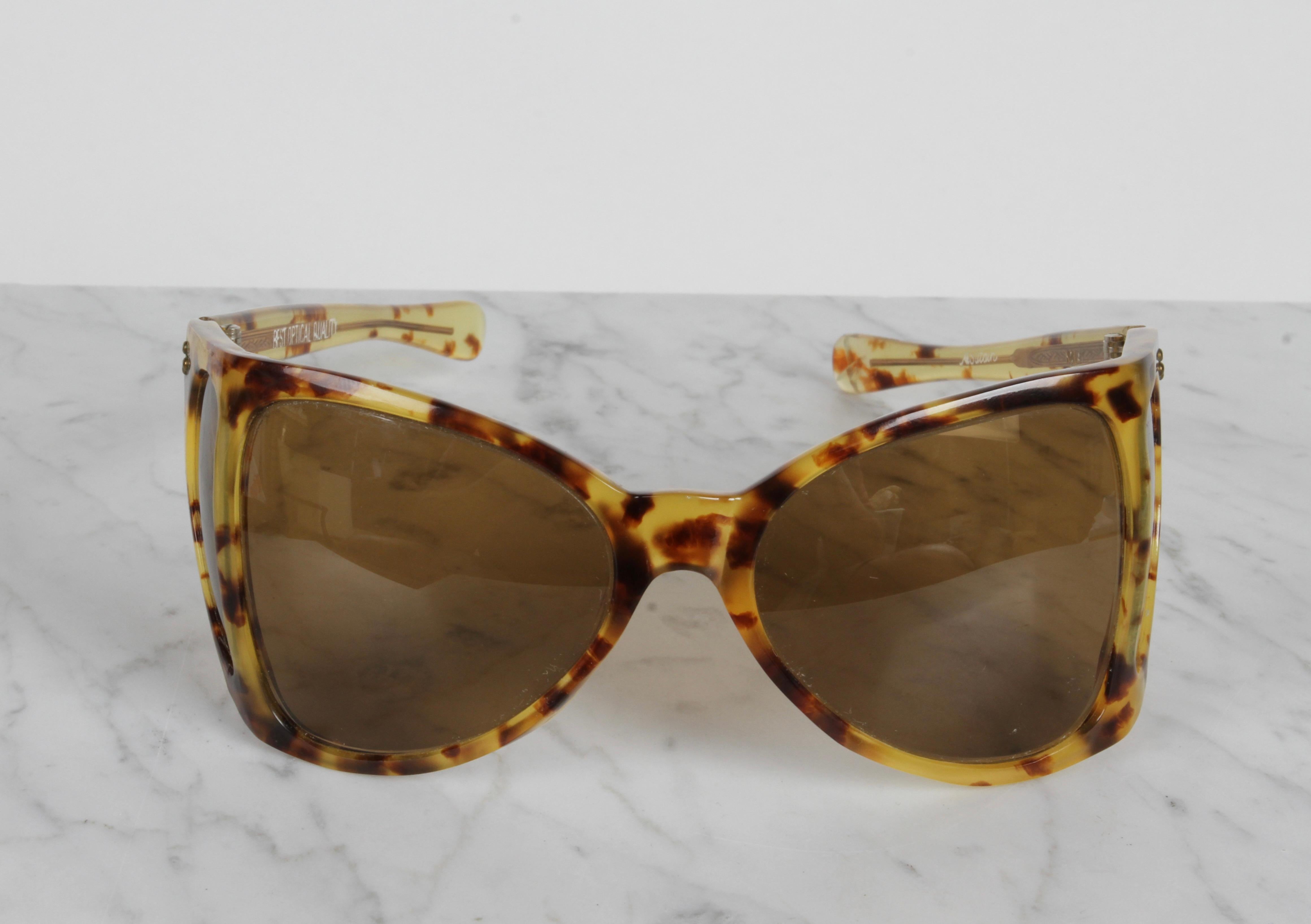 Seltene Vintage 1970er Jahre A.A Sutain - n.147 Übergroße Wickel-Sonnenbrille mit Schildpattrahmen, A.A.A. Sutain im Angebot 4