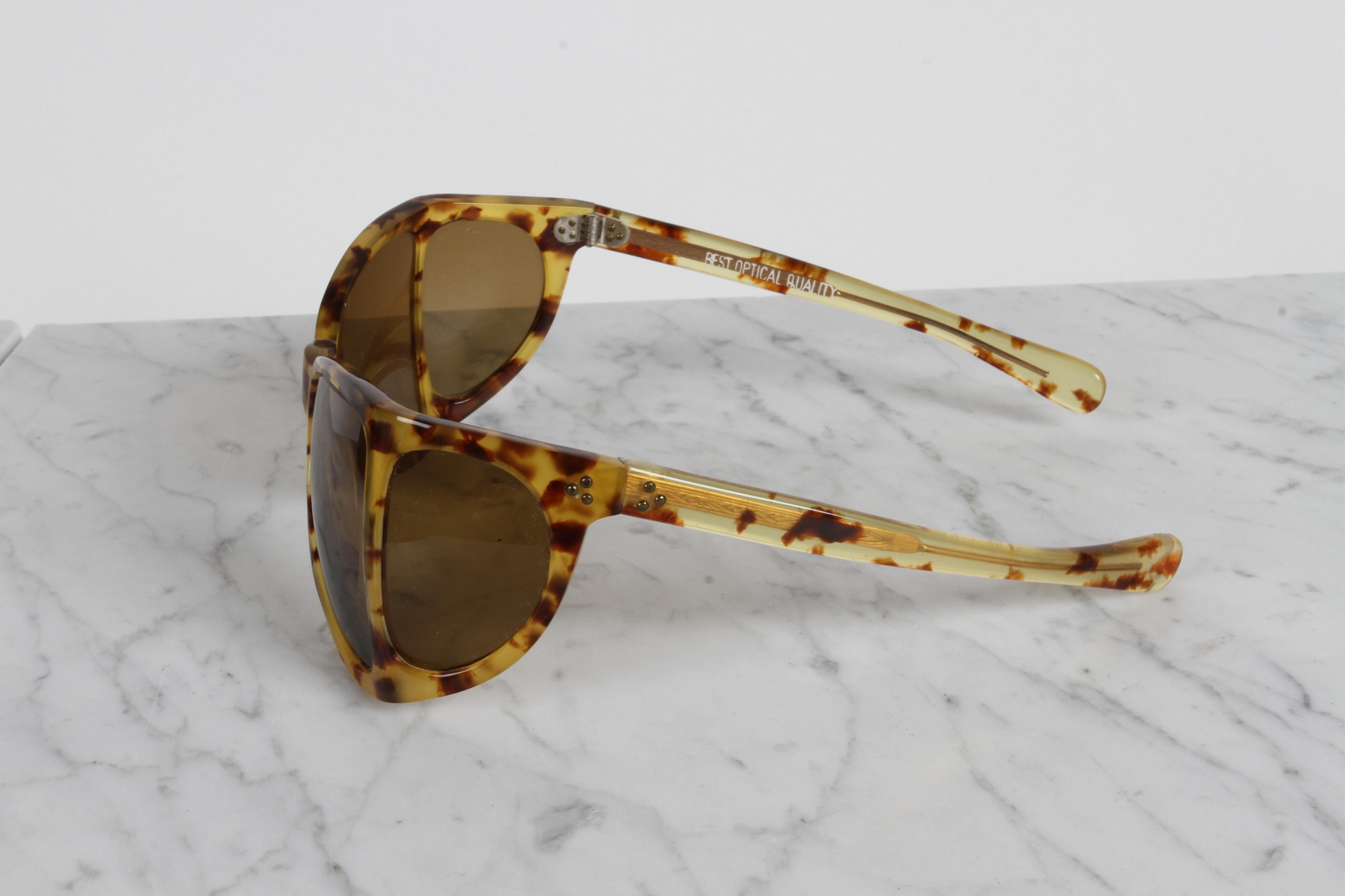 Seltene Vintage 1970er Jahre A.A Sutain - n.147 Übergroße Wickel-Sonnenbrille mit Schildpattrahmen, A.A.A. Sutain im Angebot 1
