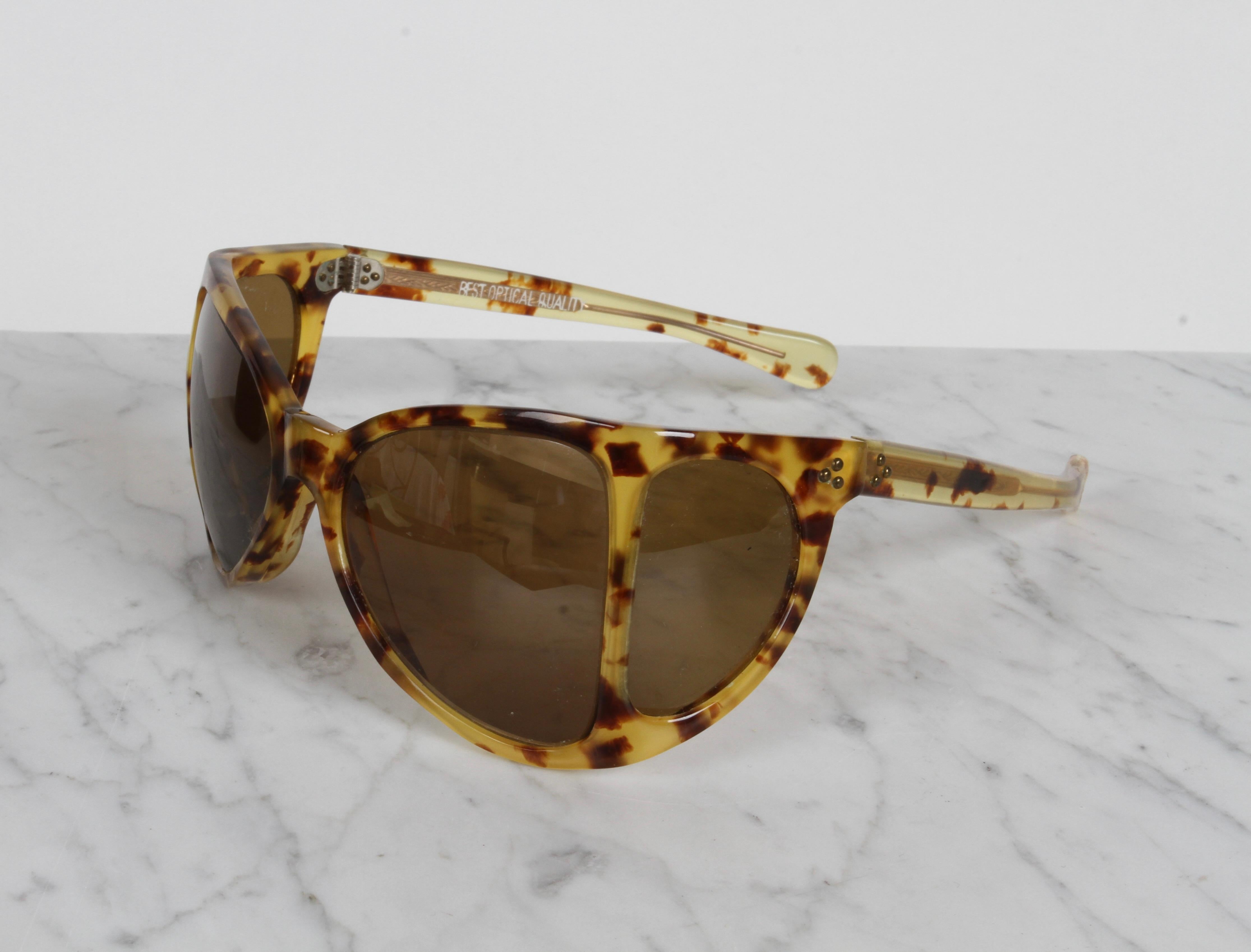 Seltene Vintage 1970er Jahre A.A Sutain - n.147 Übergroße Wickel-Sonnenbrille mit Schildpattrahmen, A.A.A. Sutain im Angebot 2