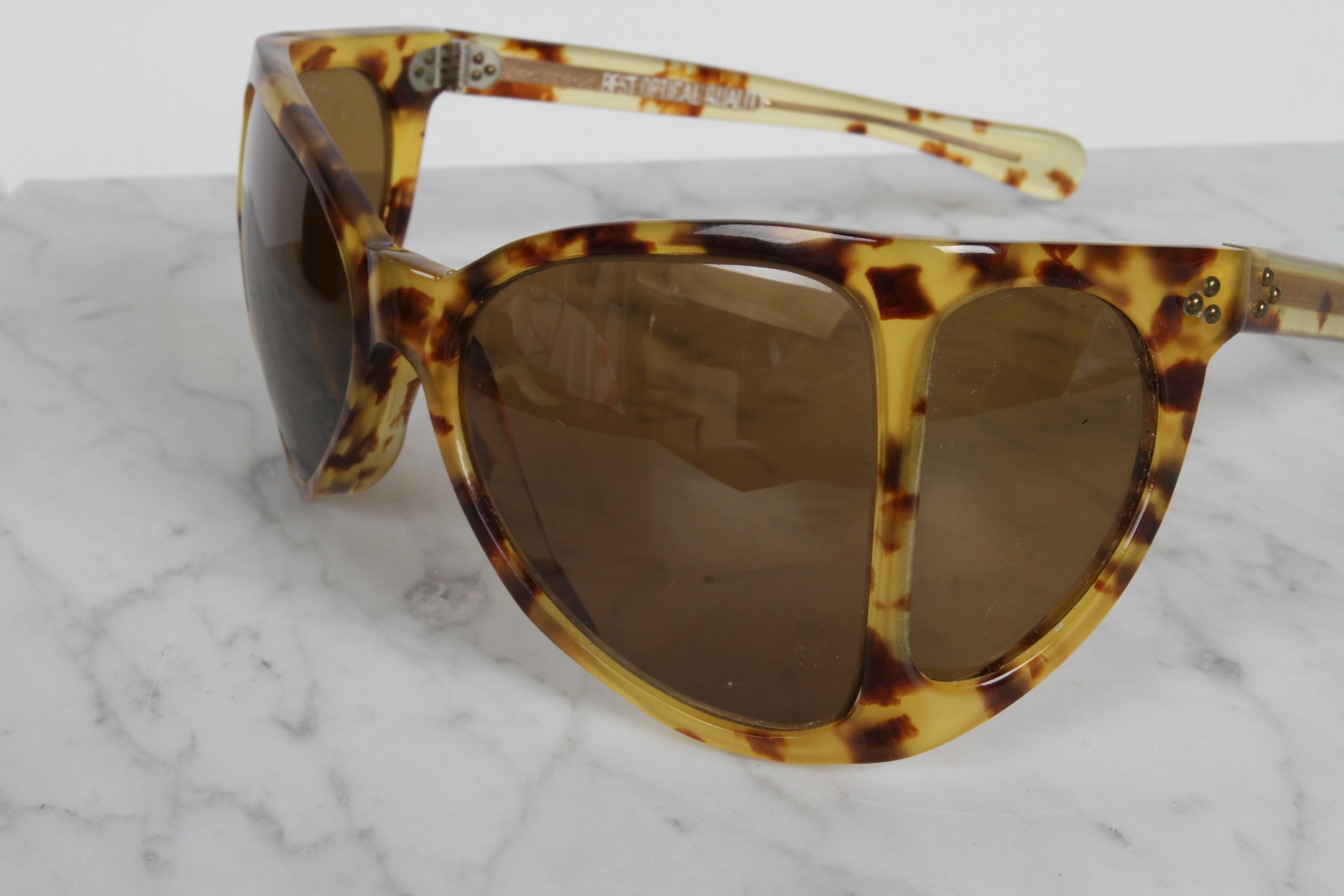 Seltene Vintage 1970er Jahre A.A Sutain - n.147 Übergroße Wickel-Sonnenbrille mit Schildpattrahmen, A.A.A. Sutain im Angebot 3
