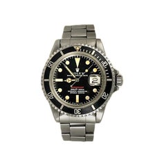 RARE Submariner Rolex vintage 1973 « Red Sub » en acier inoxydable REF 1680