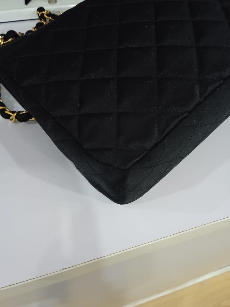 Rare Vintage 1980s Chanel Satin Quilted Mini Vertical Crossbody Bag 1