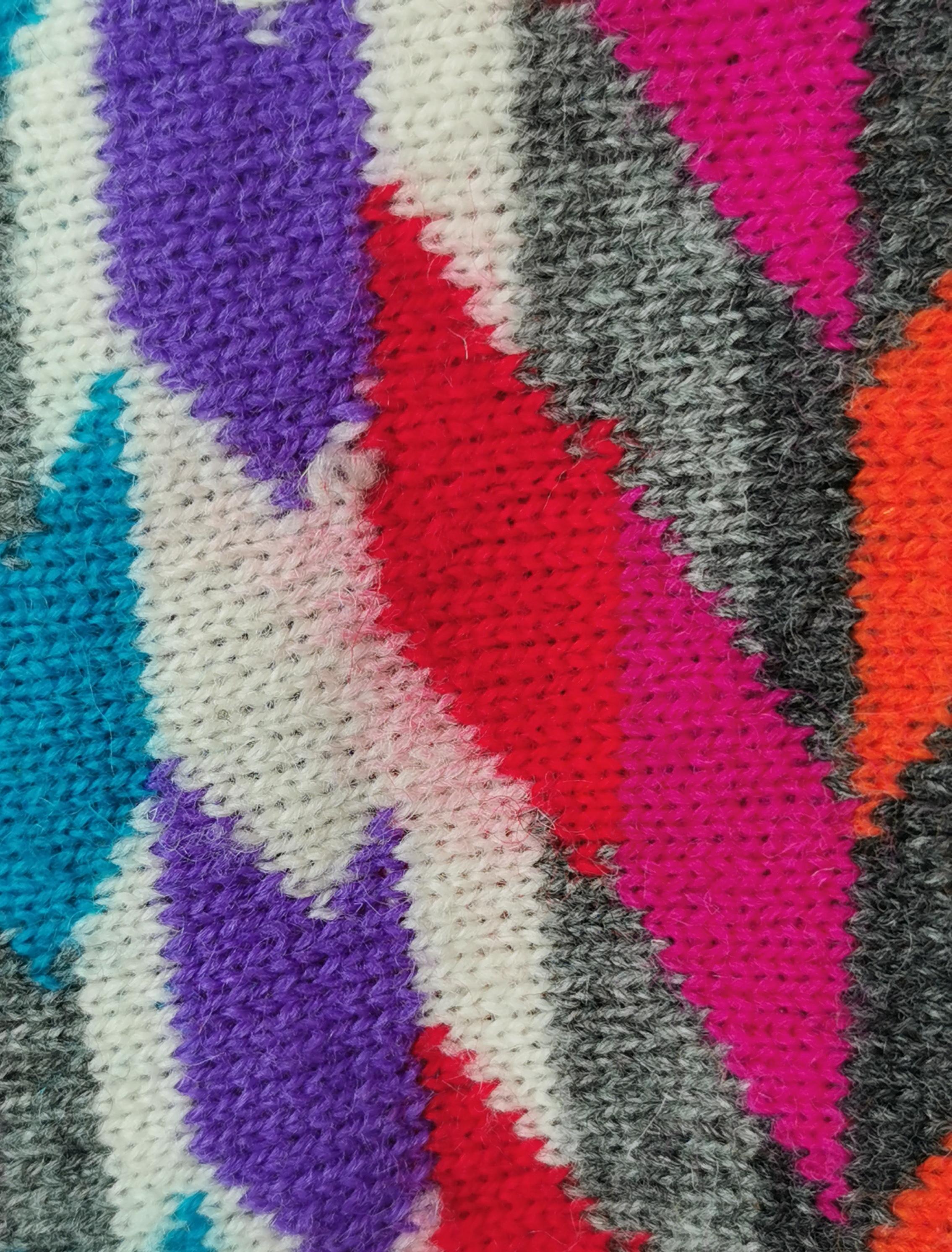 Rare vintage 1980s colour pop Chevron knit sweater  5