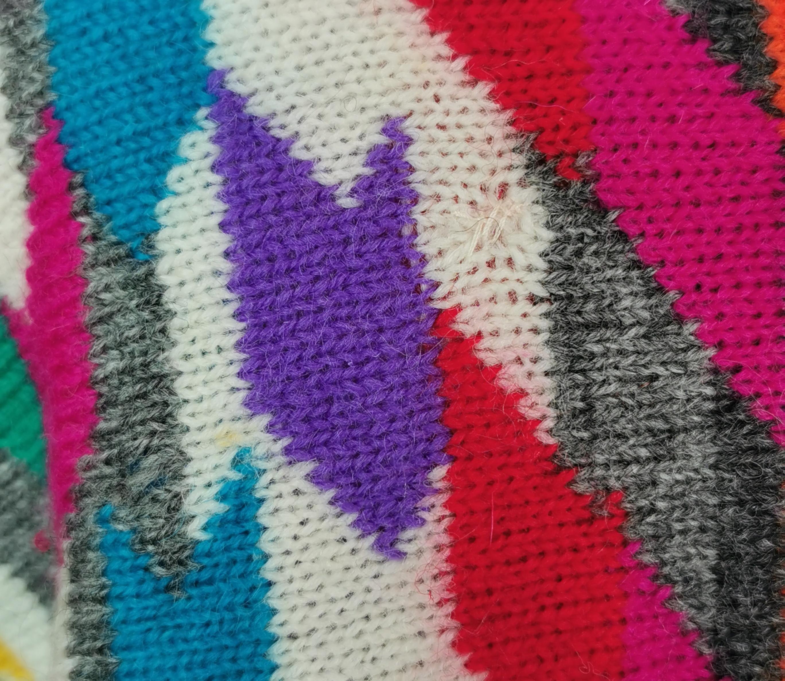 Rare vintage 1980s colour pop Chevron knit sweater  6