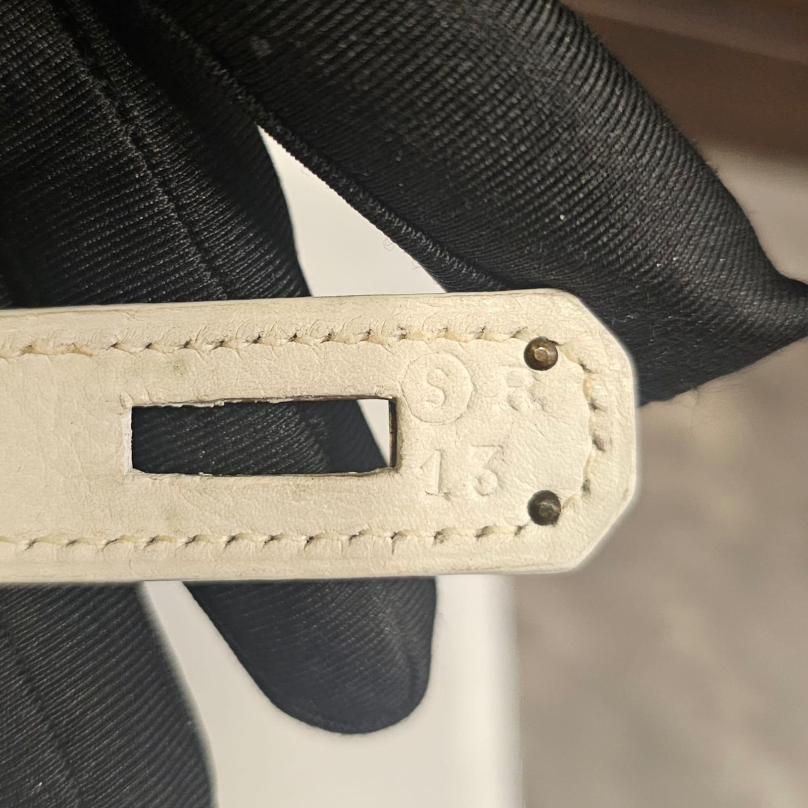 Raro Bolso Kelly 28 Vintage 1989 Hermes Off White Chevre en venta 13