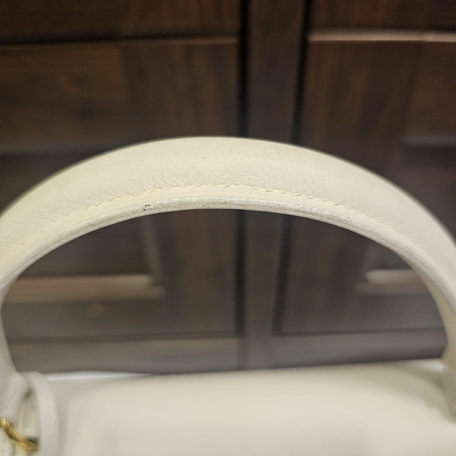 Raro Bolso Kelly 28 Vintage 1989 Hermes Off White Chevre Blanco en venta