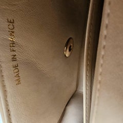 Rare Vintage 1990s Beige Lambskin Quilted Twin Bag