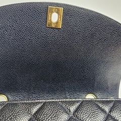 Rare Vintage 1990s Chanel Black Caviar Small Diana Flap Bag