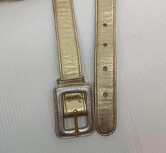 Rare Vintage 1990s Chanel Gold Metallic Mini Belt Bag