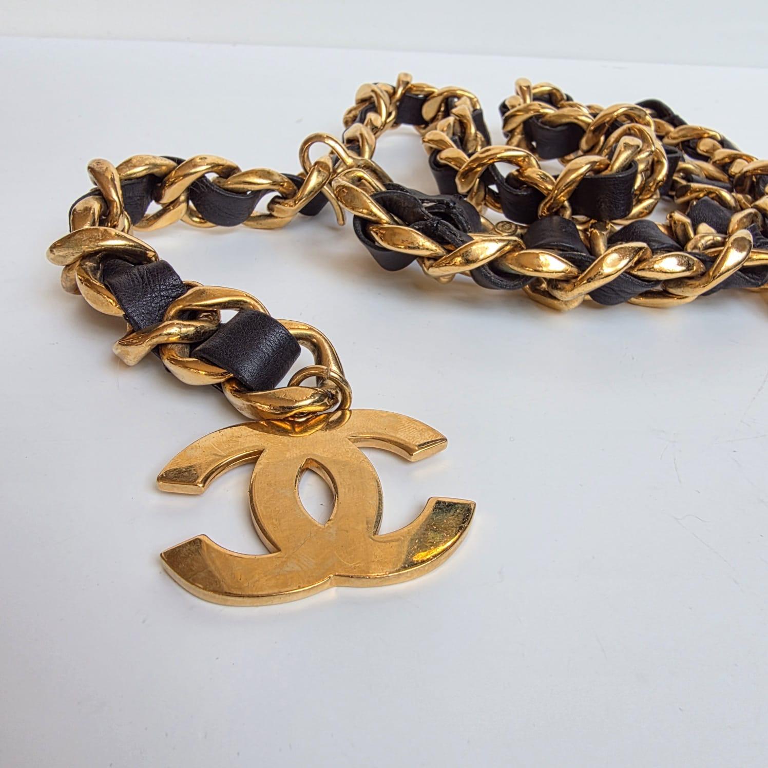 Seltener Vintage 1990er Chanel Large CC Chunky Double Layered Belt im Angebot 6