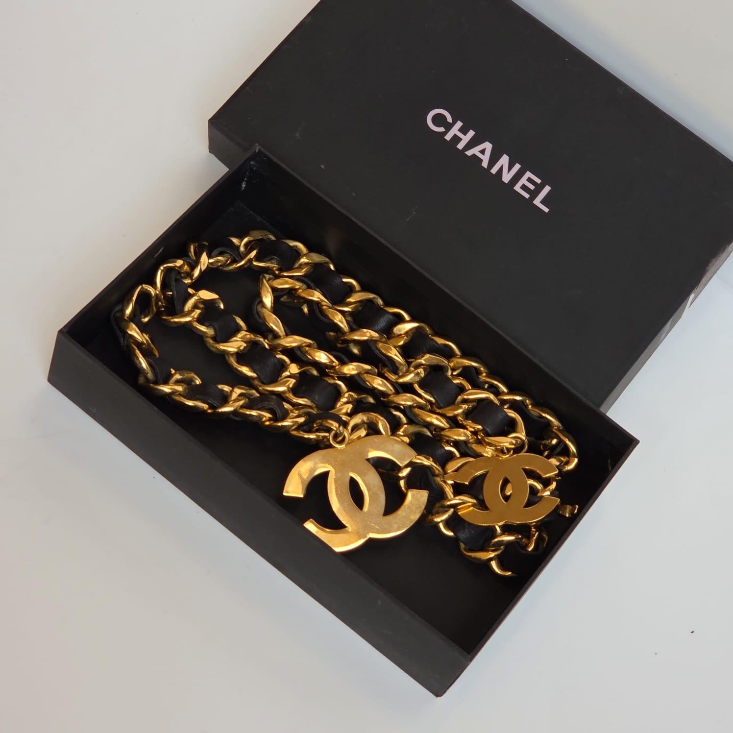 Seltener Vintage 1990er Chanel Large CC Chunky Double Layered Belt im Angebot 7