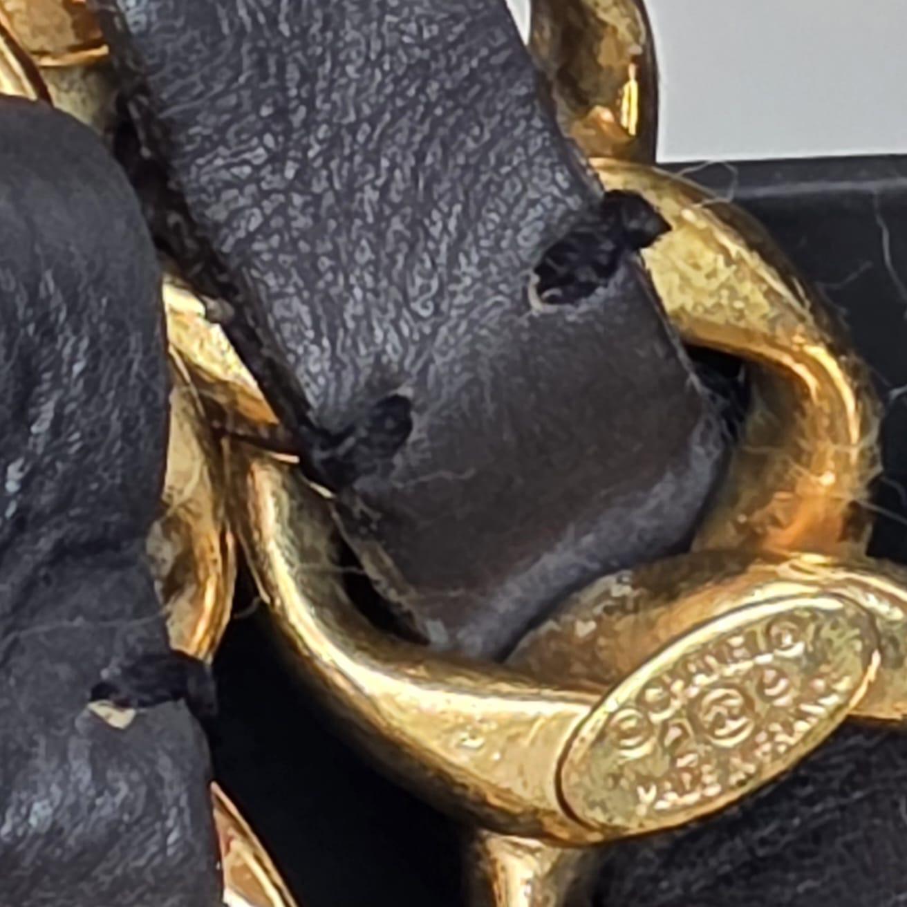 Seltener Vintage 1990er Chanel Large CC Chunky Double Layered Belt im Angebot 8