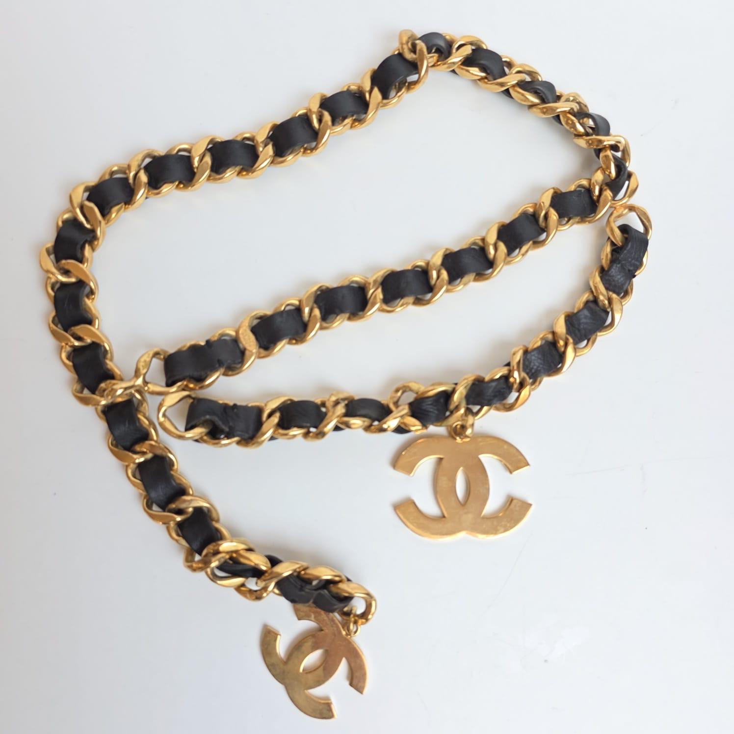 Seltener Vintage 1990er Chanel Large CC Chunky Double Layered Belt im Angebot 10