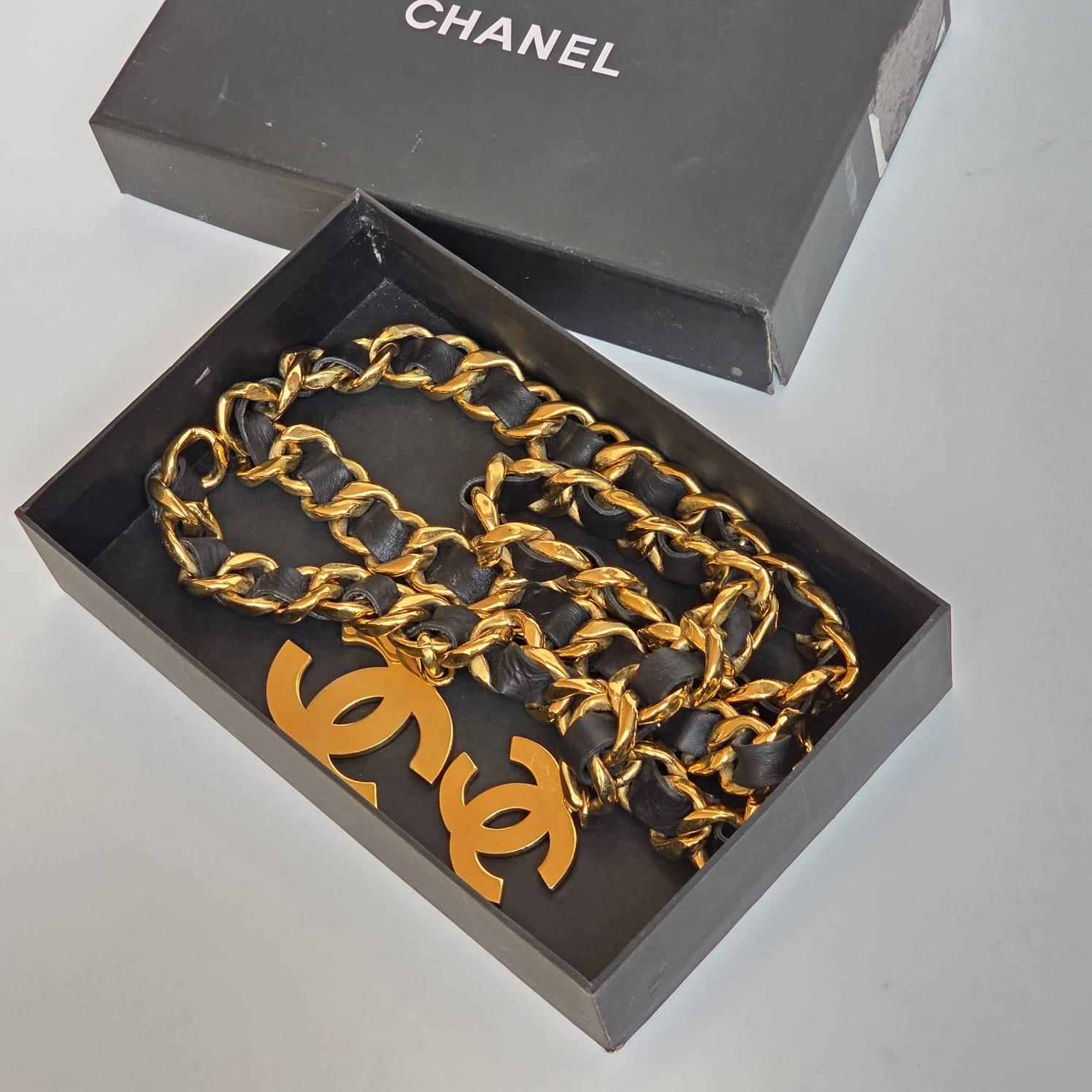 Seltener Vintage 1990er Chanel Large CC Chunky Double Layered Belt im Angebot 3