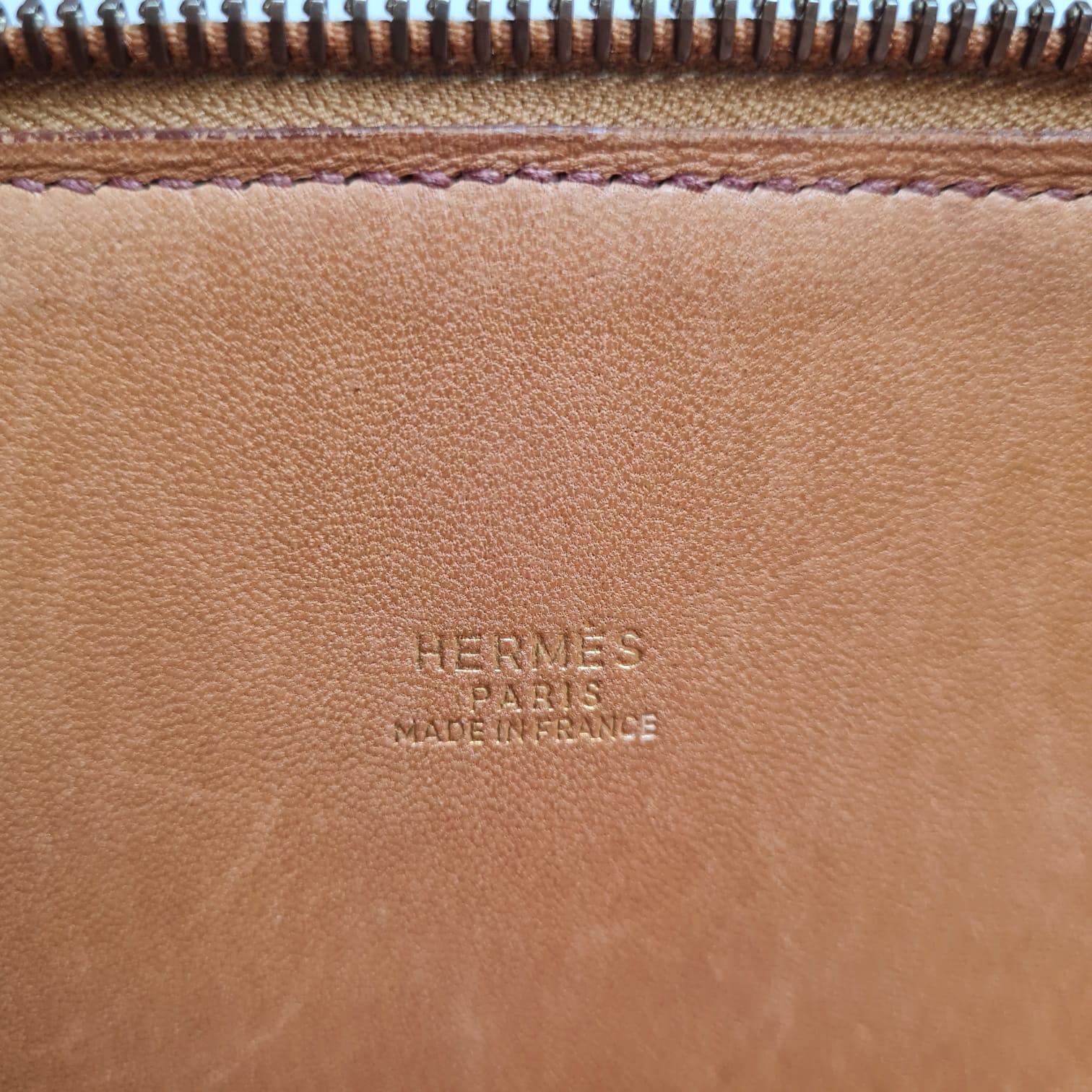Rare Vintage 1990s Hermes Bolide 31 Ostrich Chestnut GHW Circle Y 3