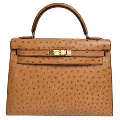 Rara borsa vintage anni '90 Kelly 32 Strich Cognac