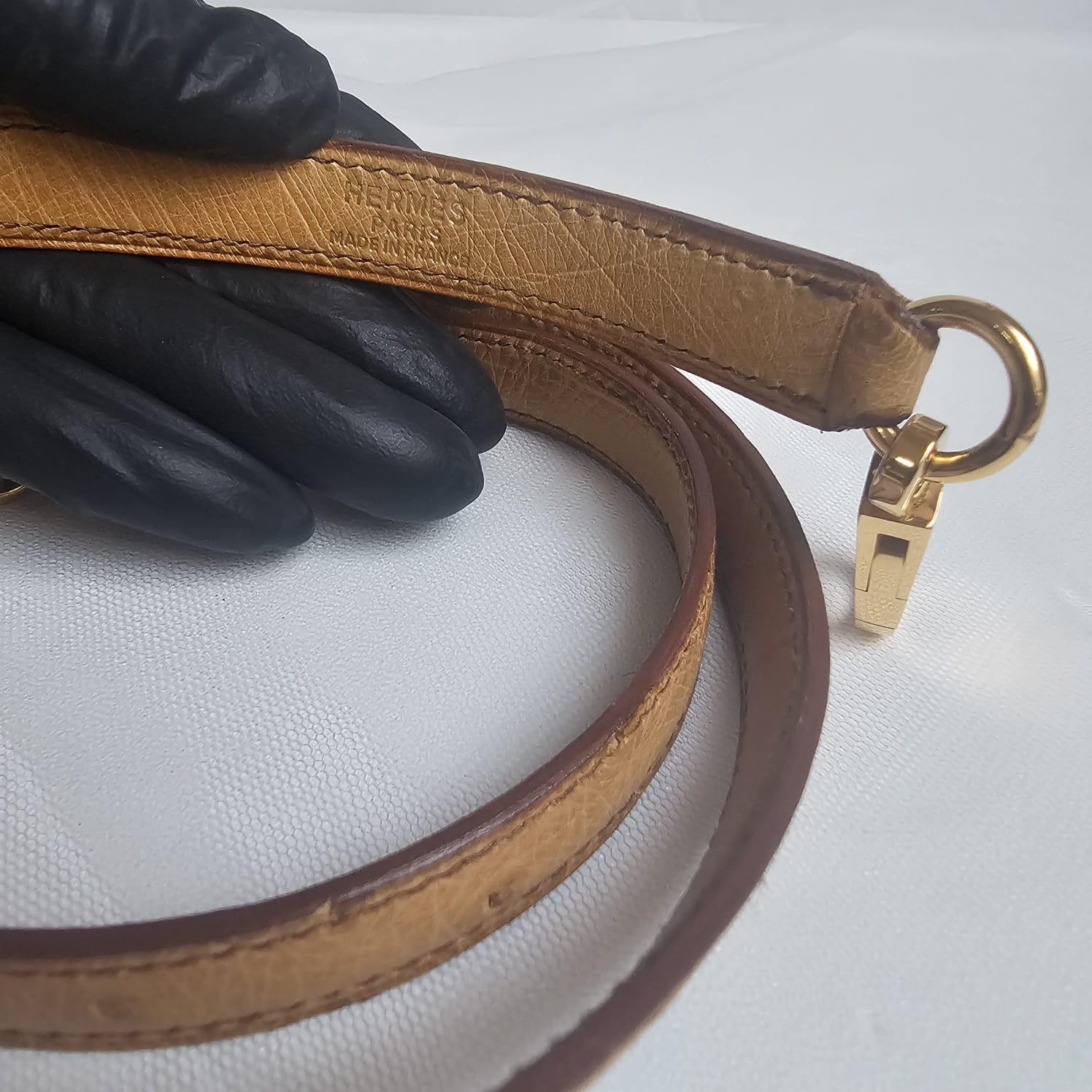 Rare Vintage 1993 Hermes Autruche Naturel Sac Kelly 28 15