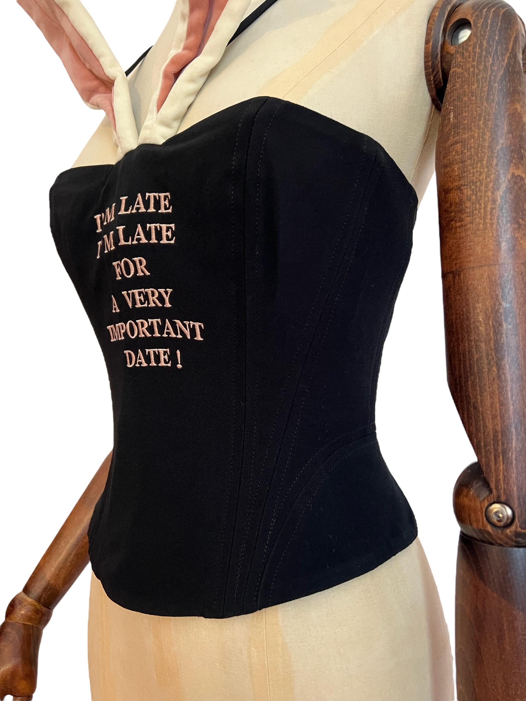 Rare Vintage 1995 MOSCHINO Cheap and Chic Bunny Rabbit Corset Bustier ...