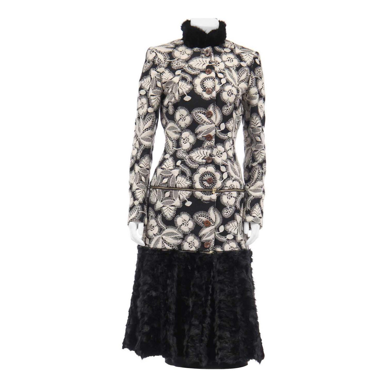 Rare Vintage 2003 Alexander McQueen Manteau Transformable Brodé