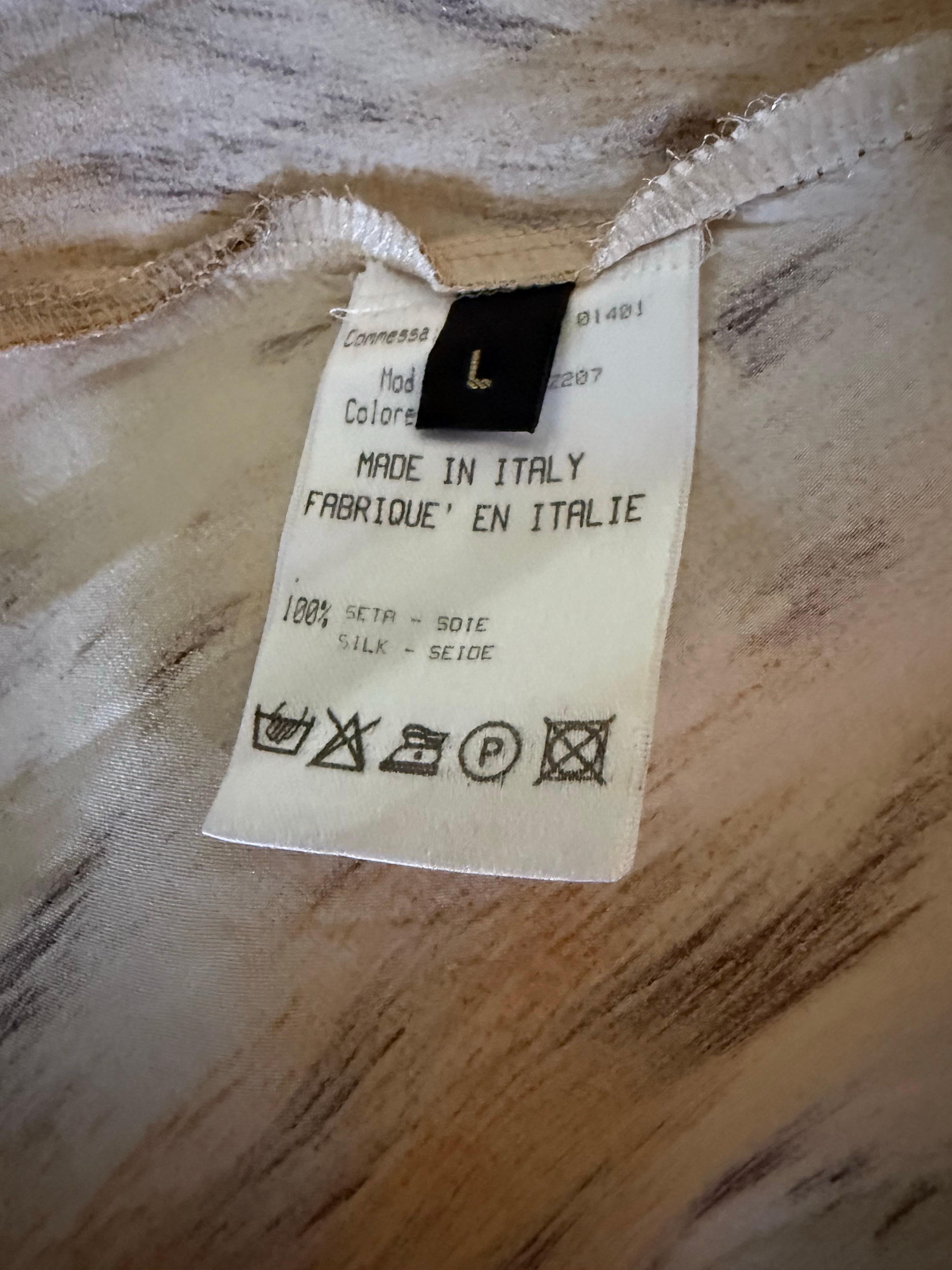 ROBERTO CAVALLI Vestito vintage del 2003 in seta con stampa leopardo e spalline a catena d'oro con charme in vendita 8