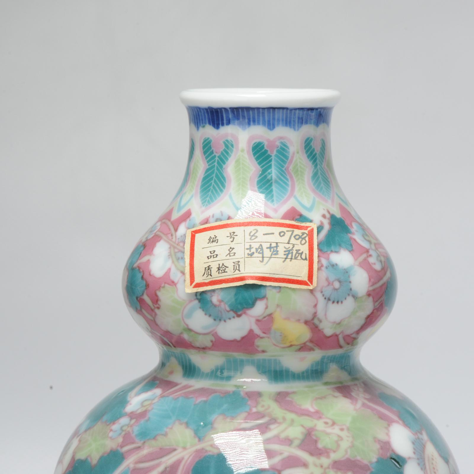 Rare Vintage 20c Chinese Porcelain Proc Lemon Vases China Underglaze For Sale 10