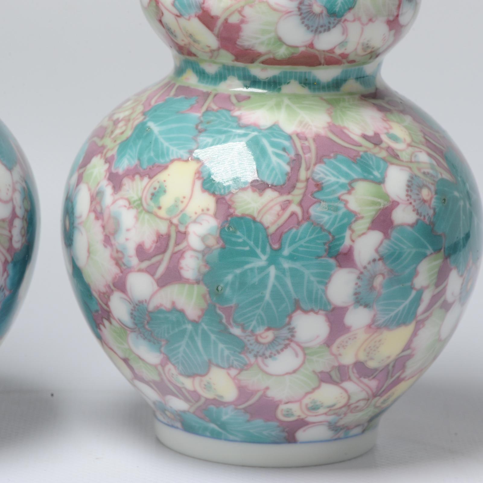 Rare Vintage 20c Chinese Porcelain Proc Lemon Vases China Underglaze For Sale 12