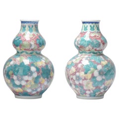 Rare Vintage 20c Chinese Porcelain Proc Lemon Vases China Underglaze