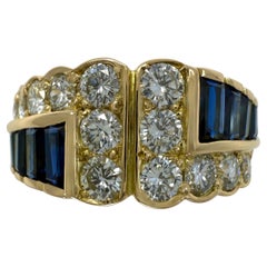 Rare bague de cocktail vintage 2.24ct Van Cleef
Arpels saphir bleu diamant