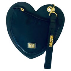 Rare Vintage 90s Moschino by Redwall Heart Wristlet Pouch Bag
