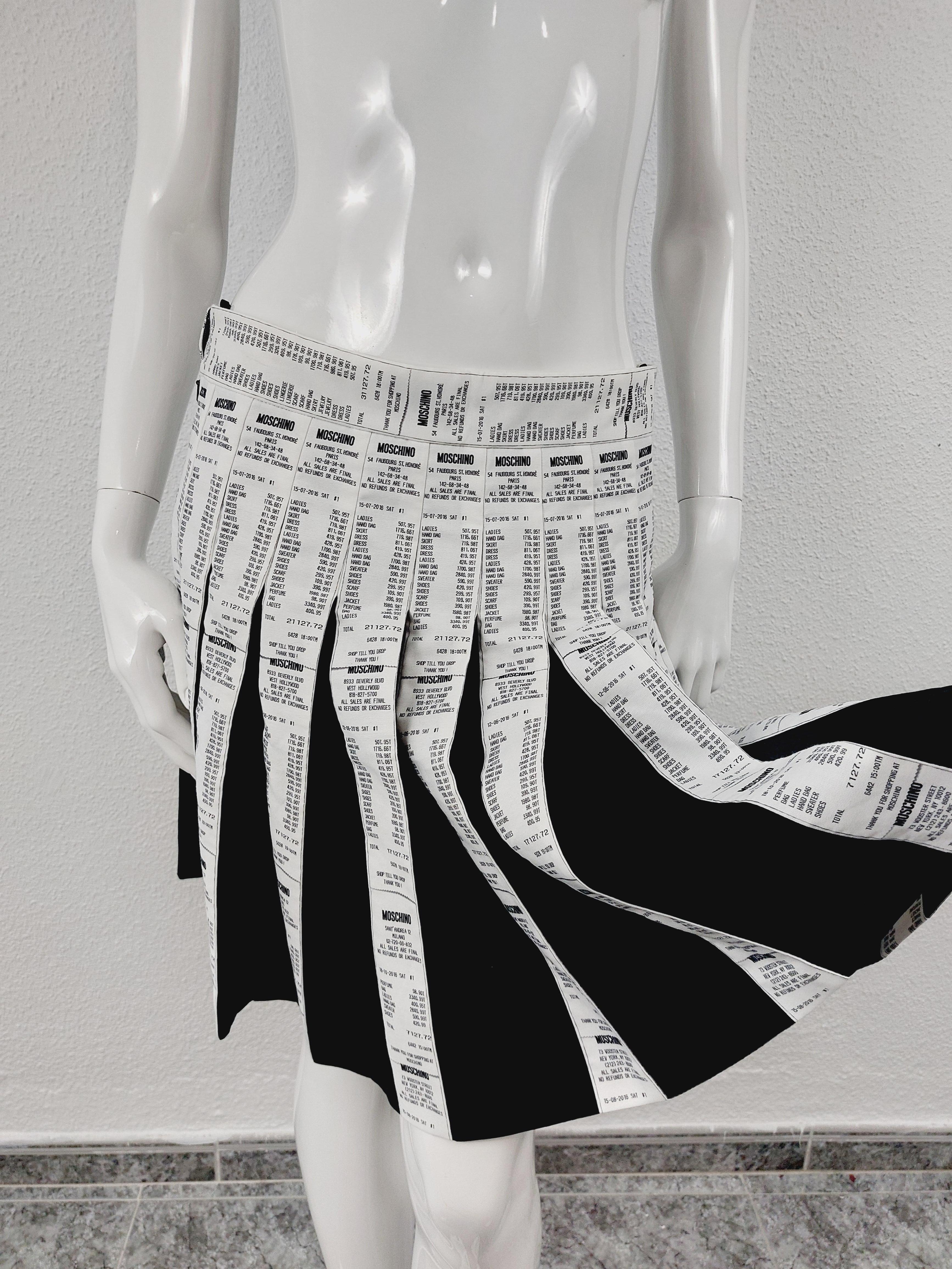 Rare Vintage 90's Moschino Couture receipt Bill print