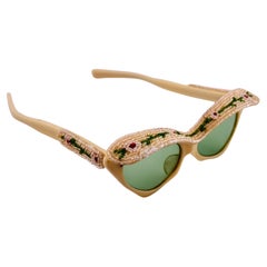 Raro Vintage A.A Sutain, perline con occhi di gatto del 1950