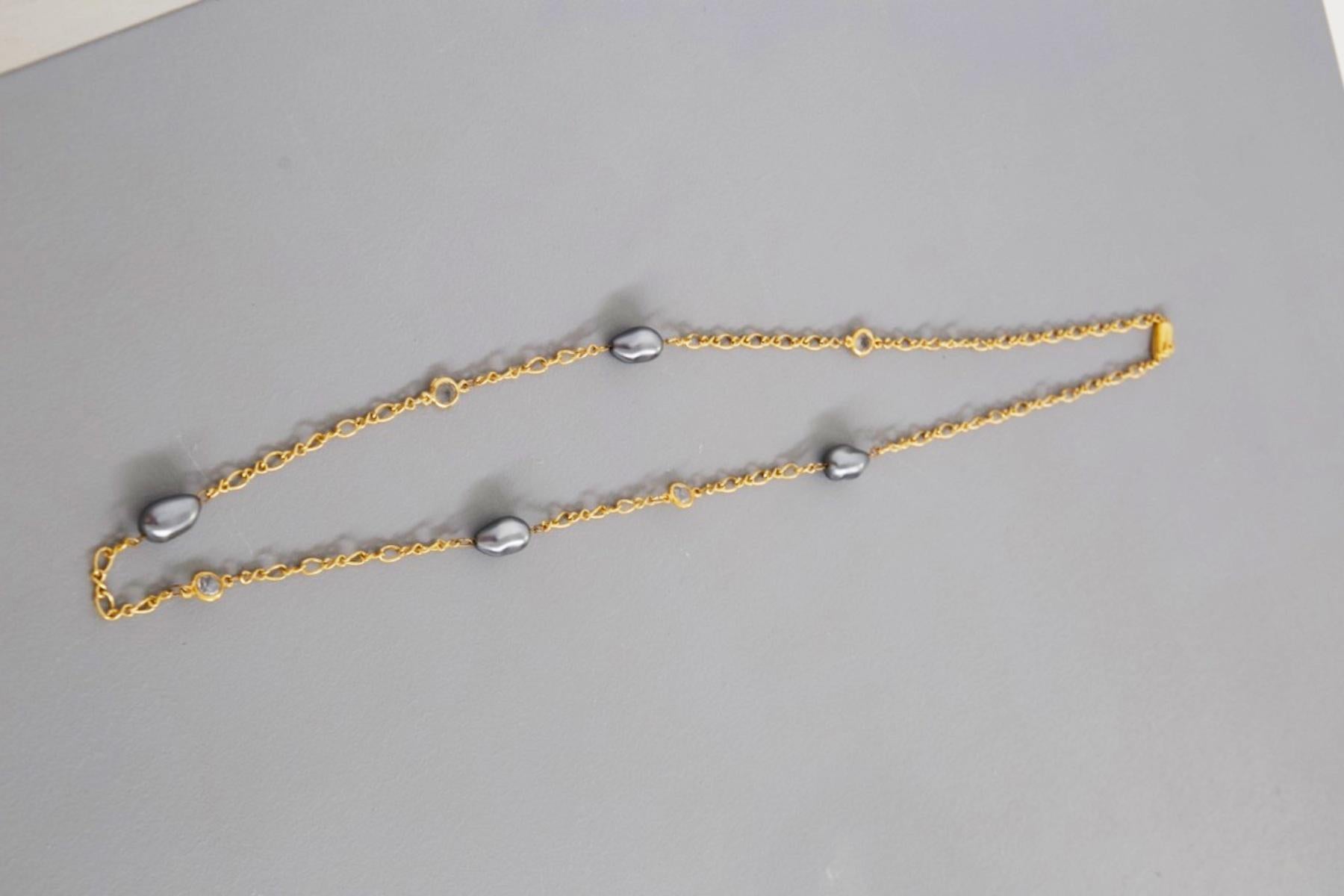 Rare Vintage Adjustable Long Necklace w Stones 7