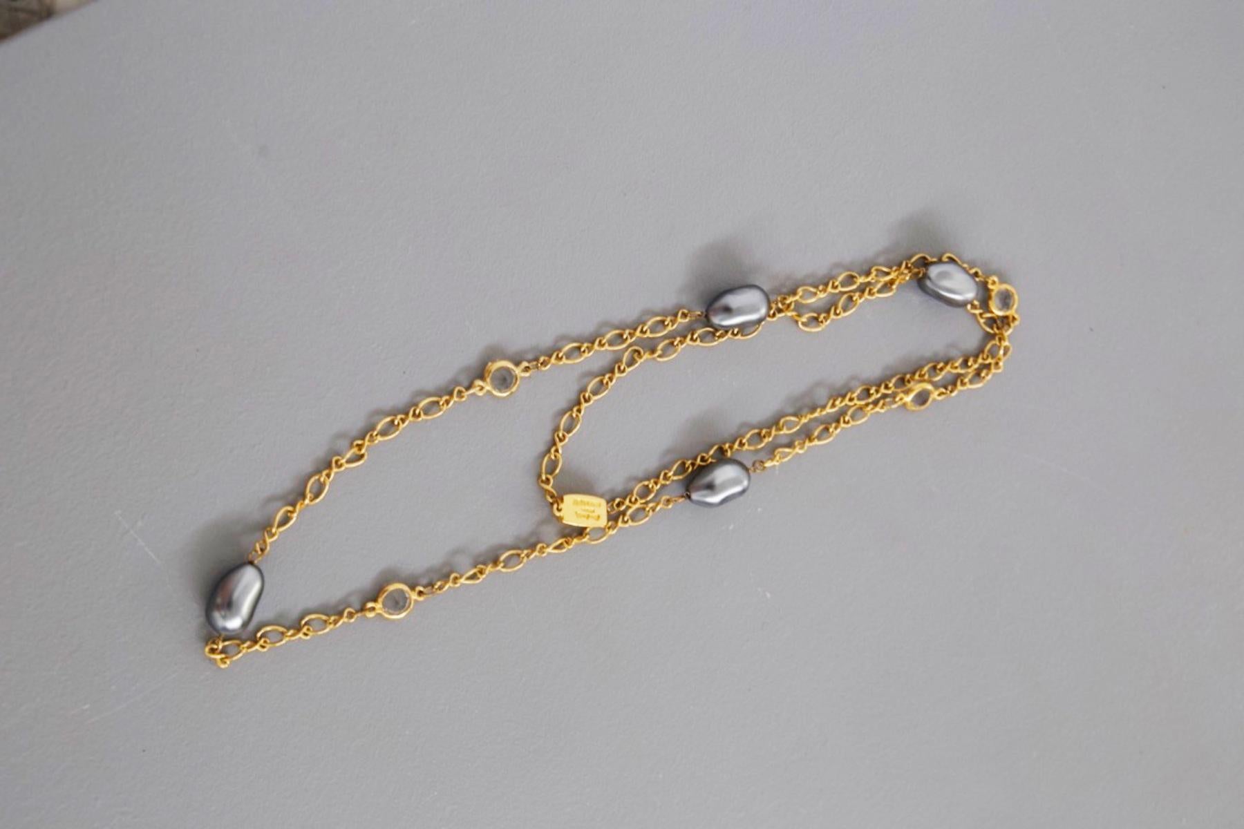 Rare Vintage Adjustable Long Necklace w Stones 8