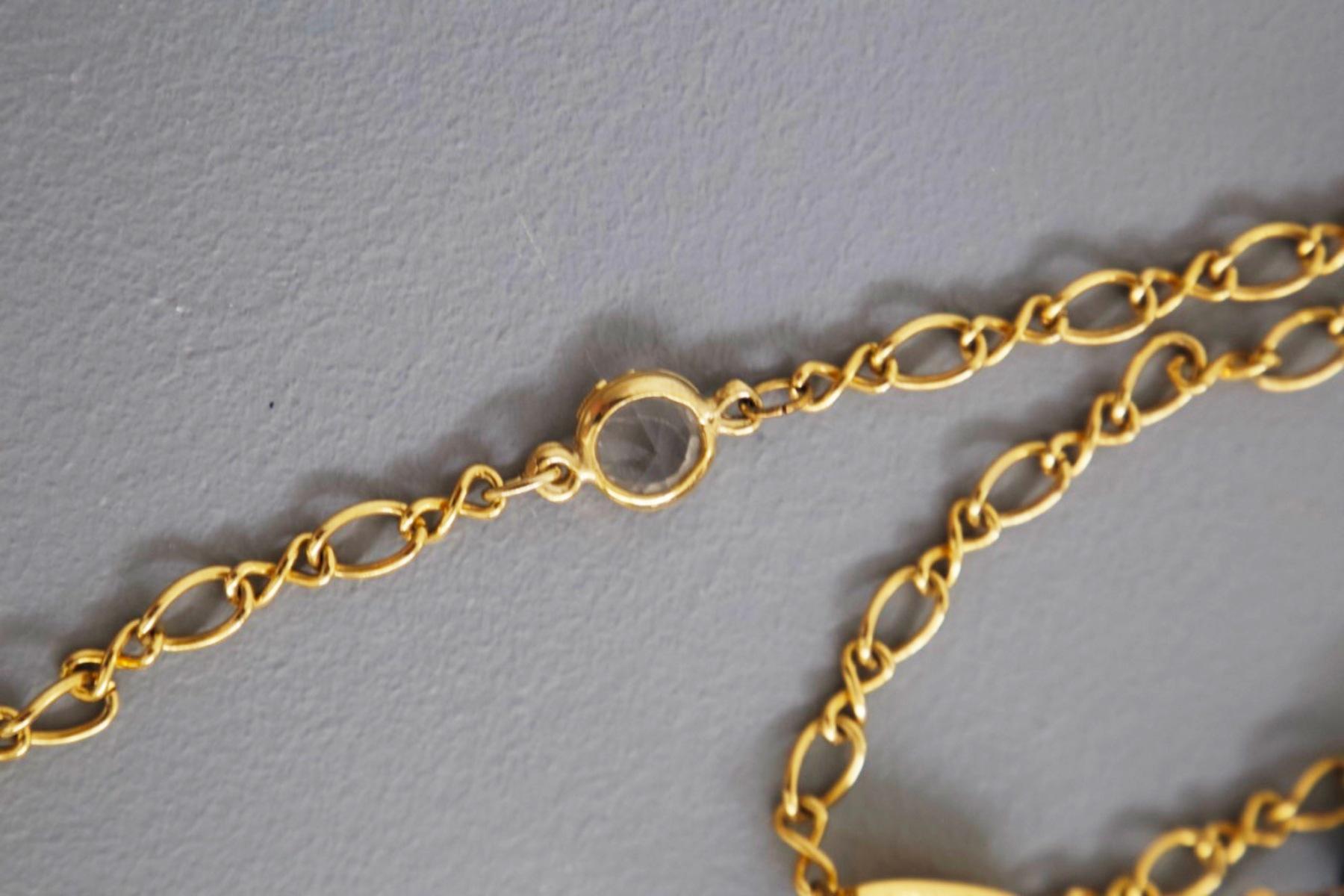 Rare Vintage Adjustable Long Necklace w Stones 10