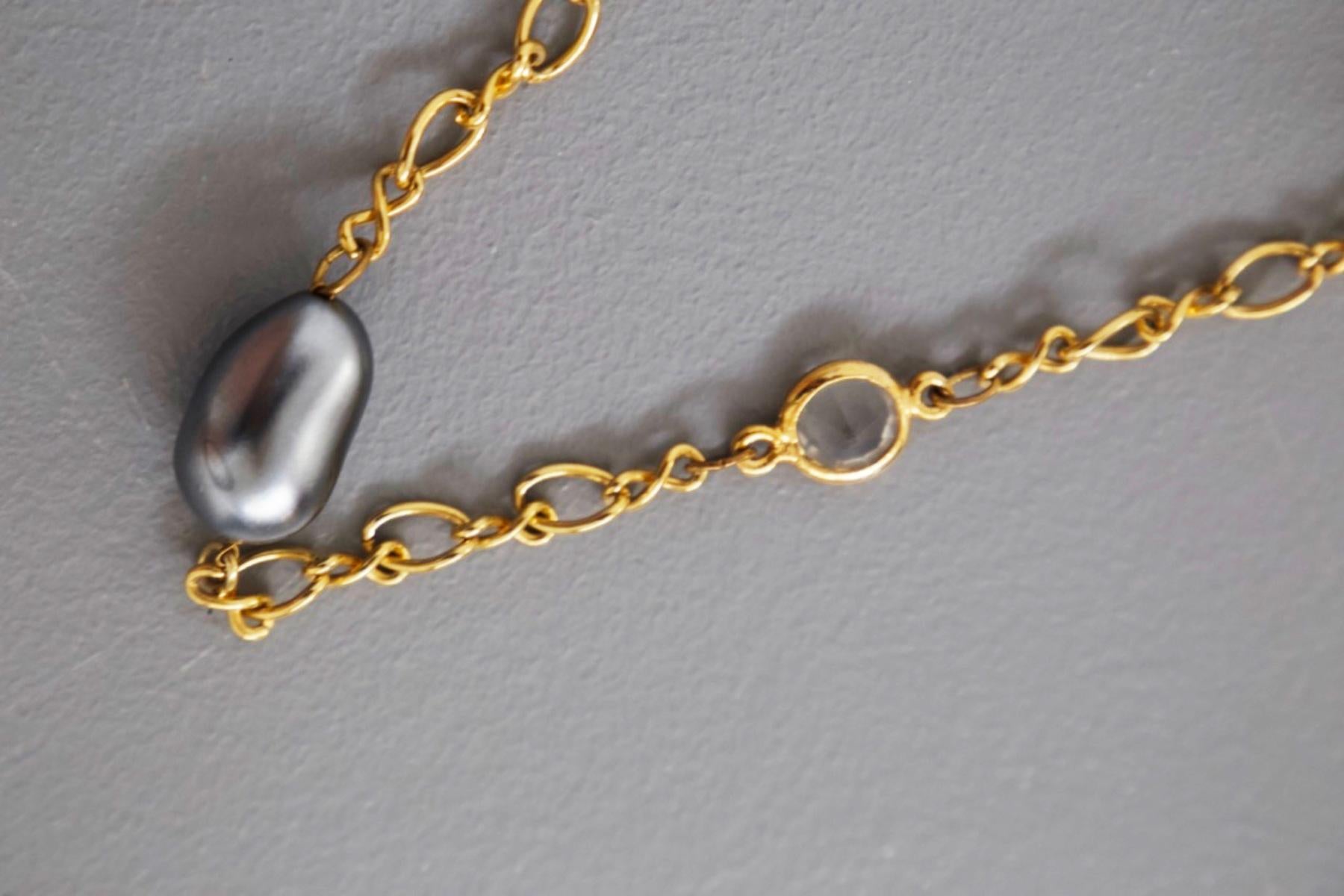 Rare Vintage Adjustable Long Necklace w Stones 11
