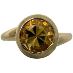 Seltener Vintage-Ring von Angela Cummings aus dem Jahr 1986 mit einem gelb-orangefarbenen Citrin im Rundschliff und 18-karätigem Gold