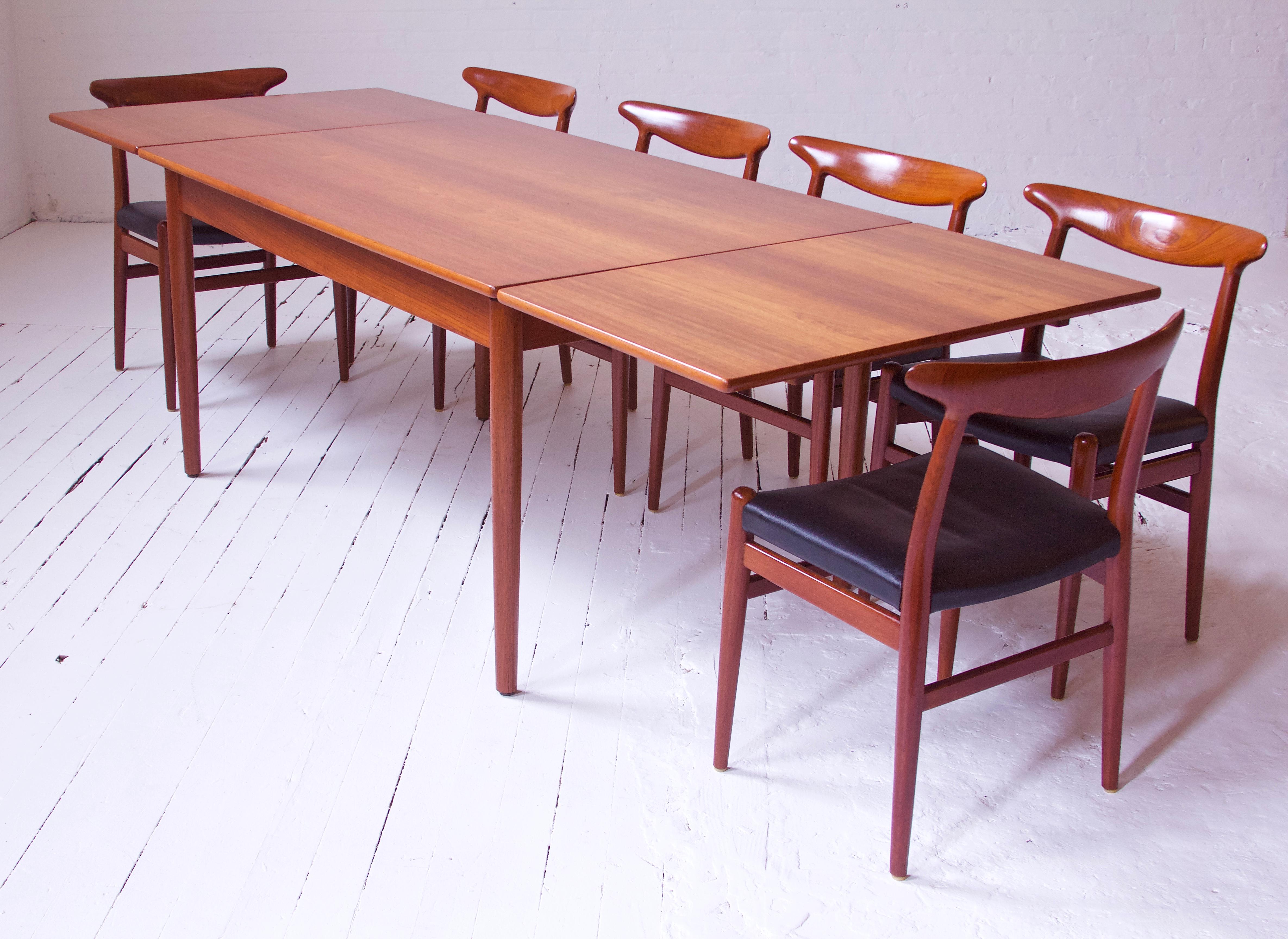 Scandinavian Modern Rare Vintage AT-316 Hans J. Wegner Extension Dining Table in Teak, 1960
