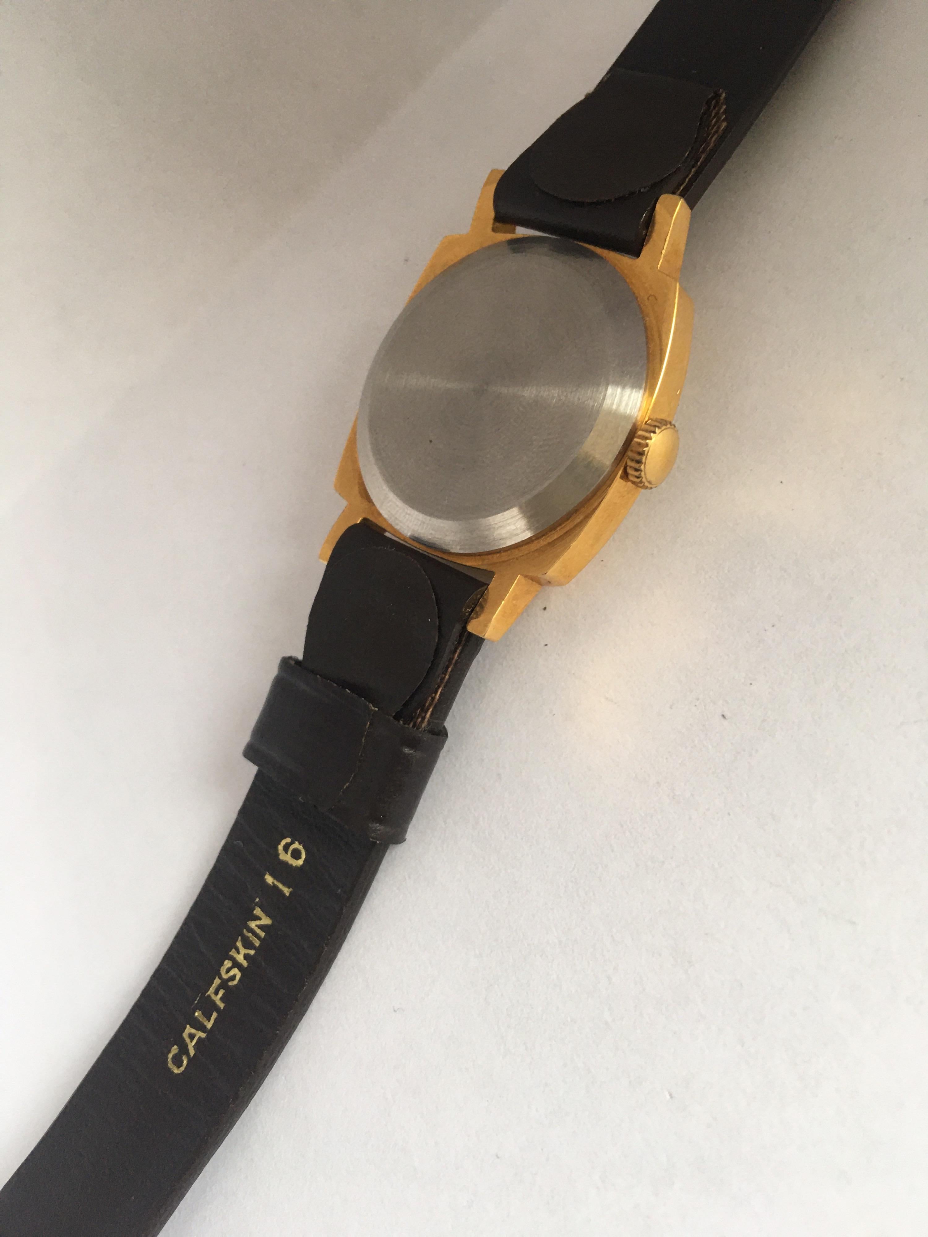 Seltene Vintage AU10 Vergoldete Quadratische Russische Mechanische Uhr 1